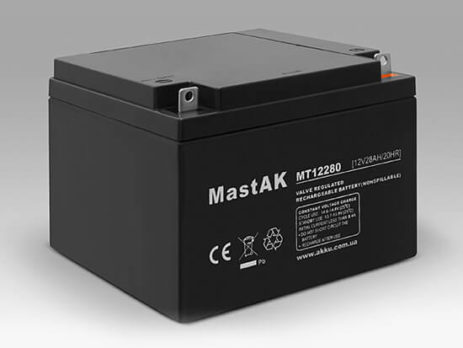 Герметичный свинцово-кислотный аккумулятор AGM Mastak MT12280 12V 28A 175*166*125 (56314632)