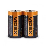 Батарейка Videx R20 D shrink 2
