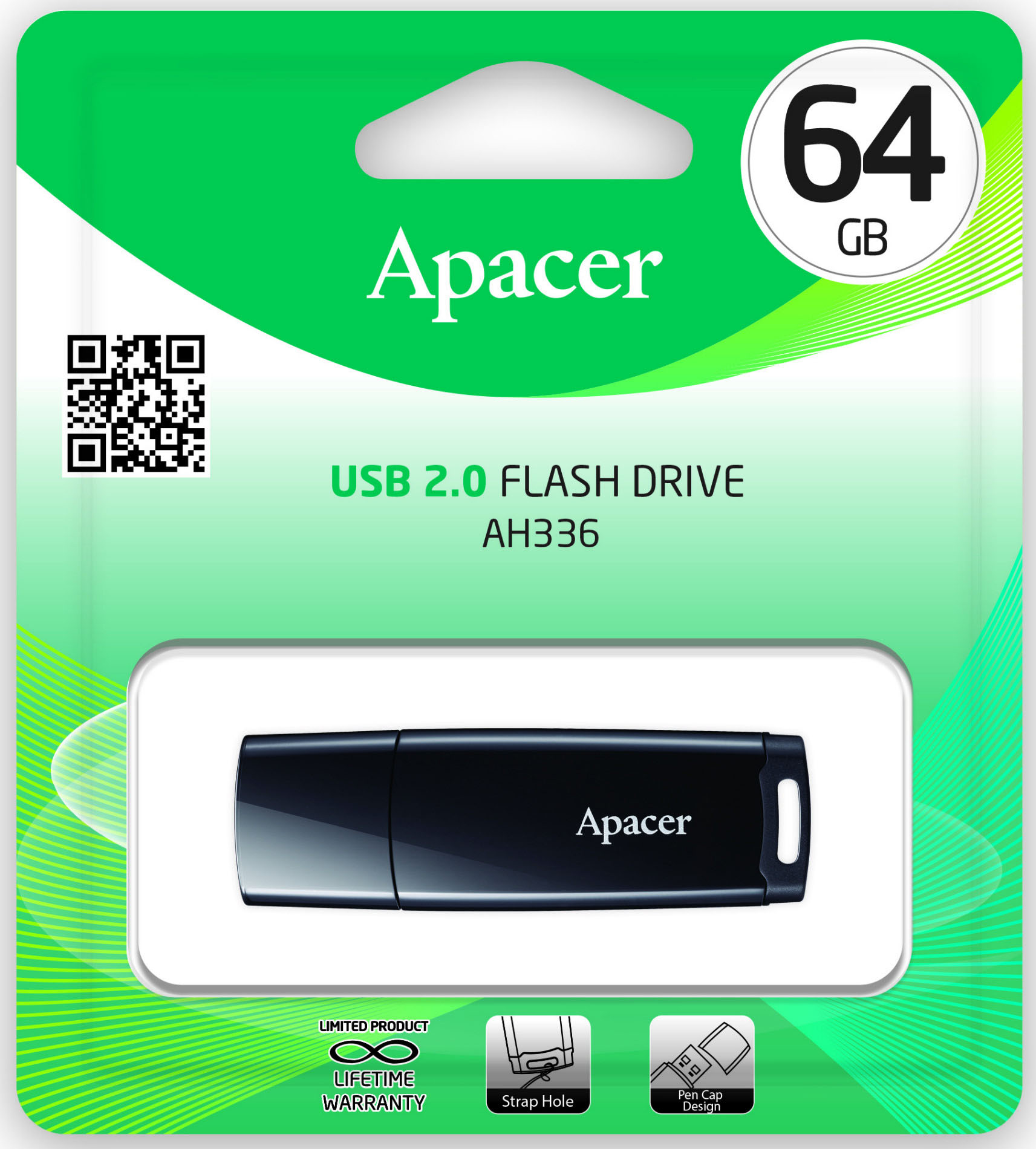 Флешка APACER AH336 64 GB black (56316205)