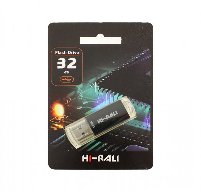 Флешка HI-RALI 32 ГБ USB 3.0 Rocket series Black (56315593)
