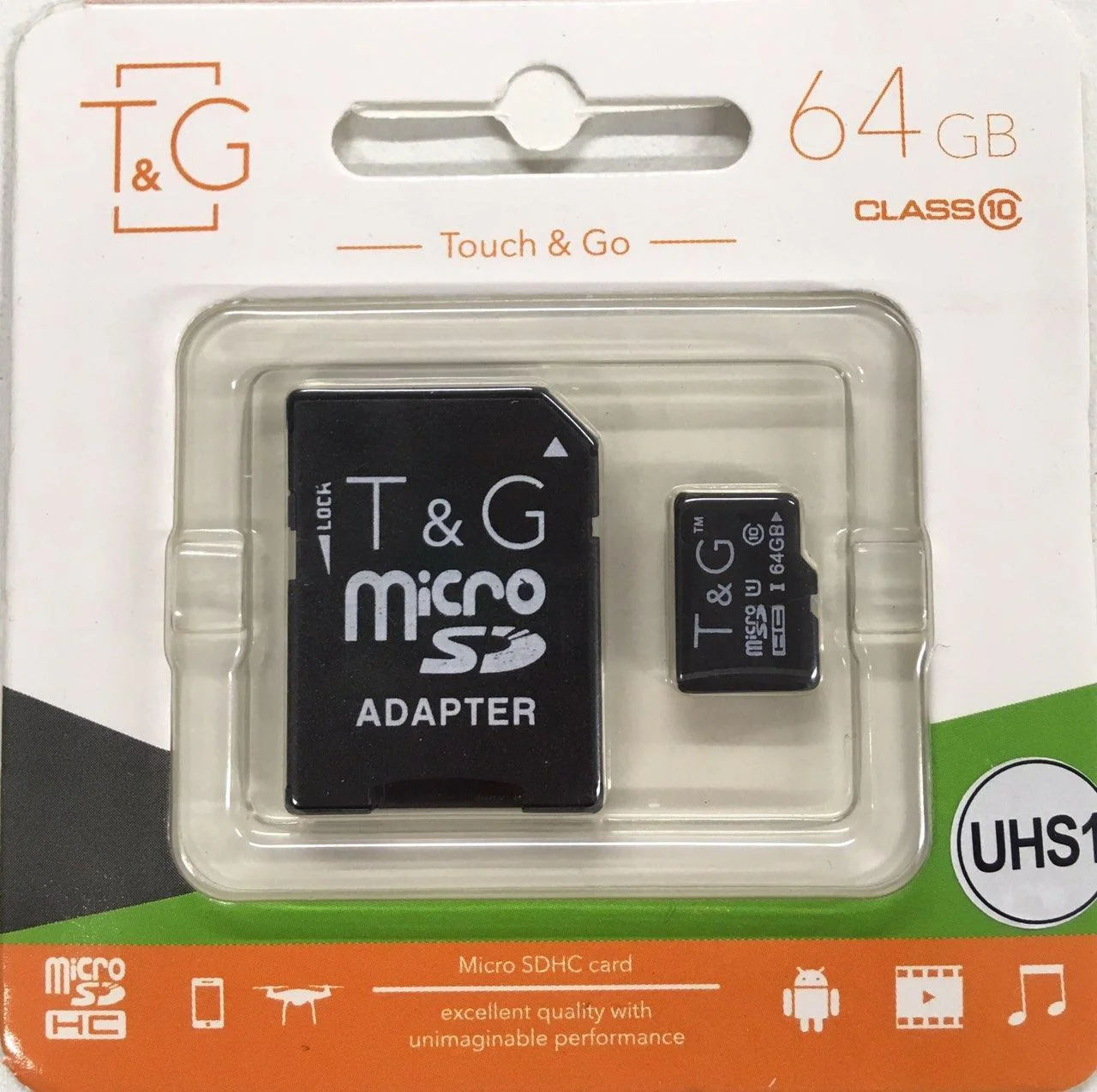 Карта пам’яті T&G 64 ГБ Micro SD Класс 10 + адаптер (56317247)