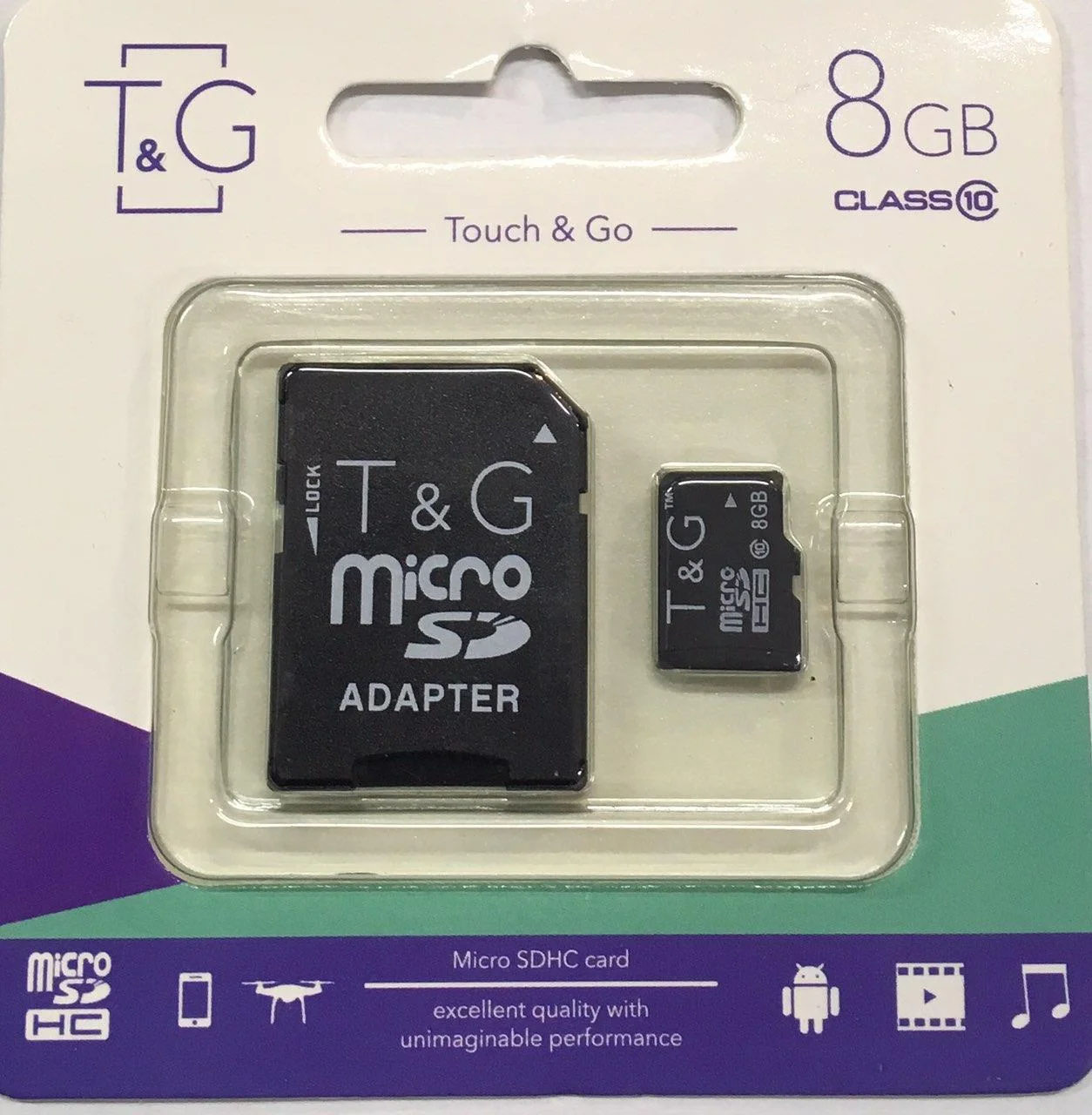 Карта пам’яті T&G 8 ГБ Micro SD Класс 10 + адаптер (56312769)