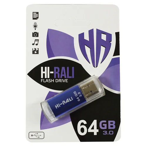 Флешка Hi-Rali Rocket 64GB blue (56314434)