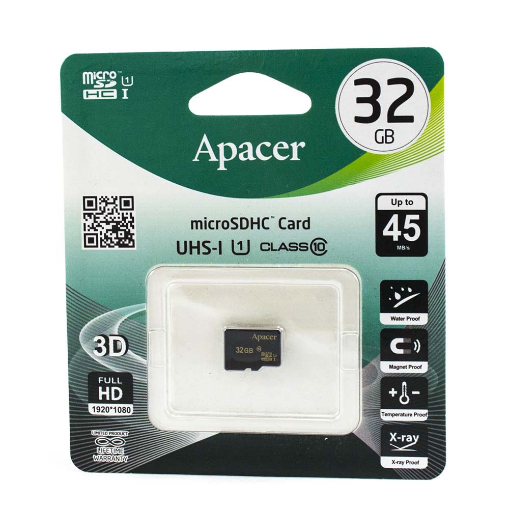 Карта пам’яті APACER Micro SD 32 GB class10 (56319347)