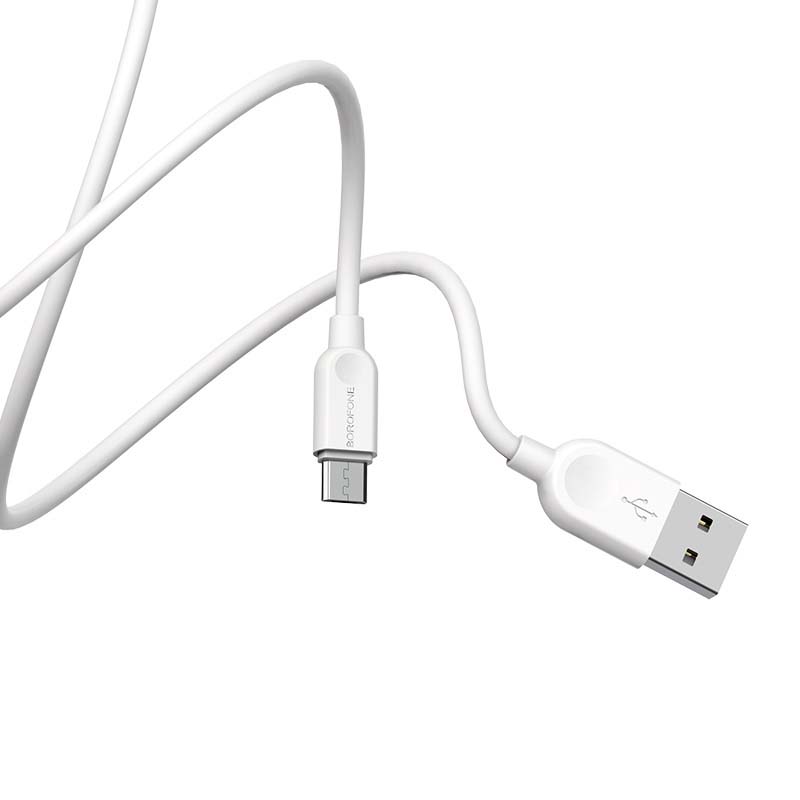 BOROFONE BX14 LinkJet USB AM – Micro 2.4A 1m white (56319082)