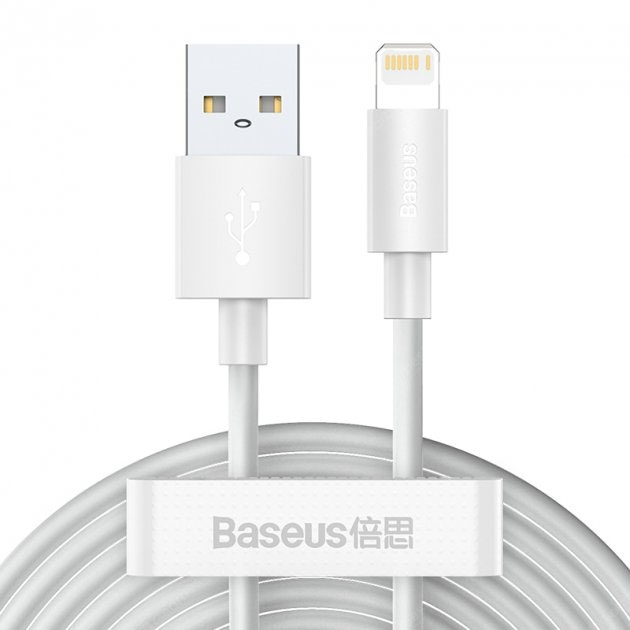 Baseus Data Cable Kit USB AM to iPhone 2.4A 1.5m White (56319997)