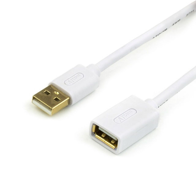 ATCOM USB AM – USB AF 1.8м белый gold plated (56315978)