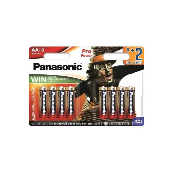 Батарейка PANASONIC LR6 AA Pro Power Cirque Du Soleil blist 8 (6407177)