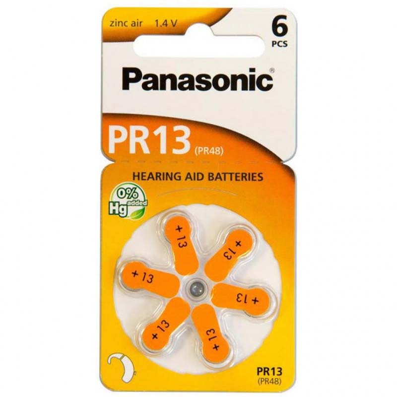 Батарейка PANASONIC PR13 PR48 Zinc Air bl6 (6041838)