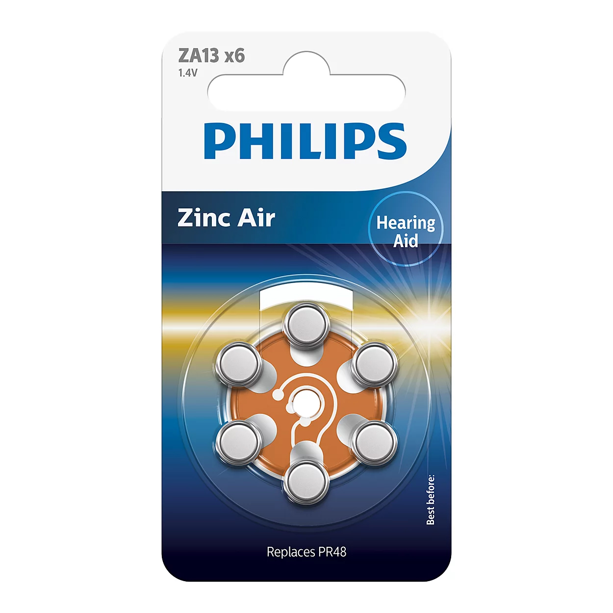 Батарейка PHILIPS Zinc Air ZA 13 6bl (56320826)