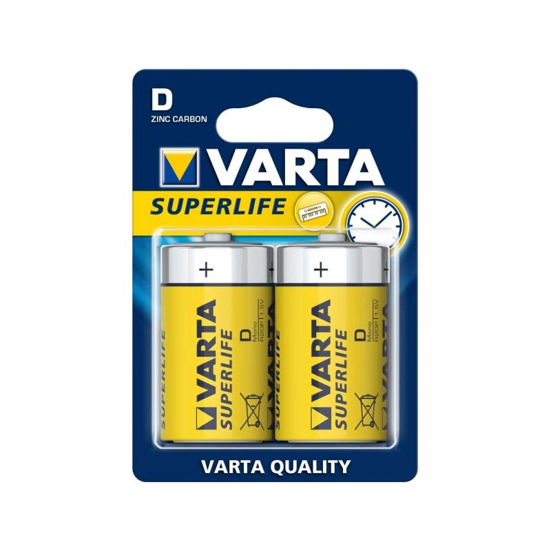 Батарейка VARTA R20 2020 D Superlife blist 2 (56317325)