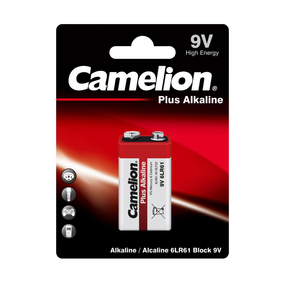 Батарейка CAMELION 6F22 крона Plus Alkaline blist 1 (5928114)