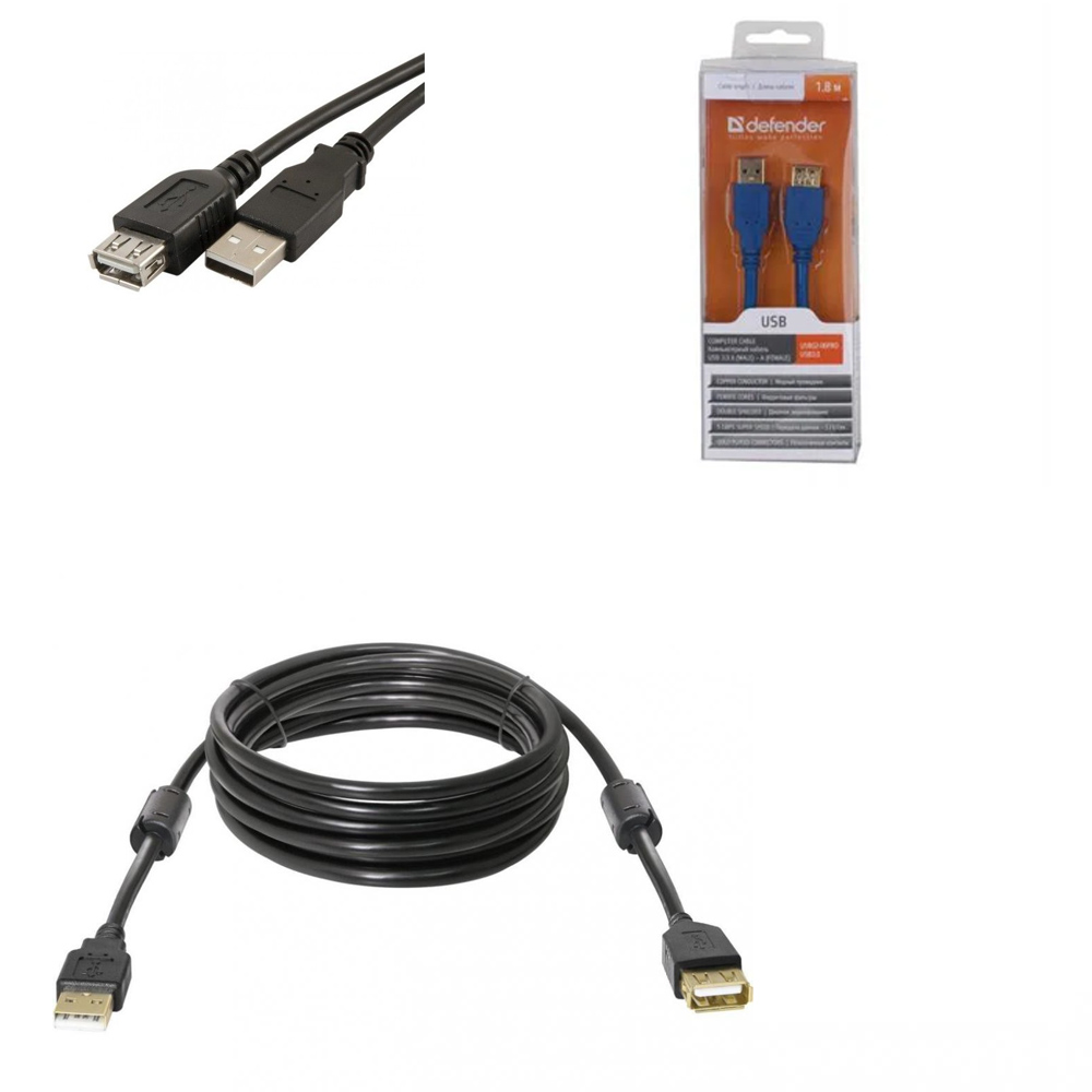 DEFENDER USB02-06 USB AM – USB AF 1.8м (6232763)