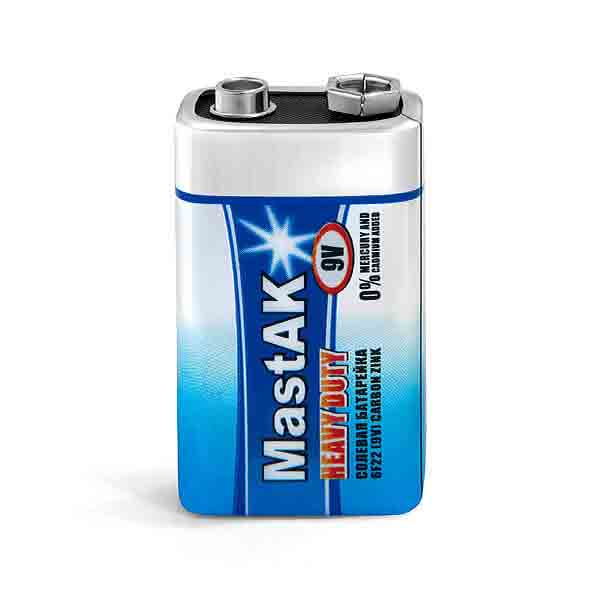 Батарейка MASTAK 6F22 крона shrink (56305103)