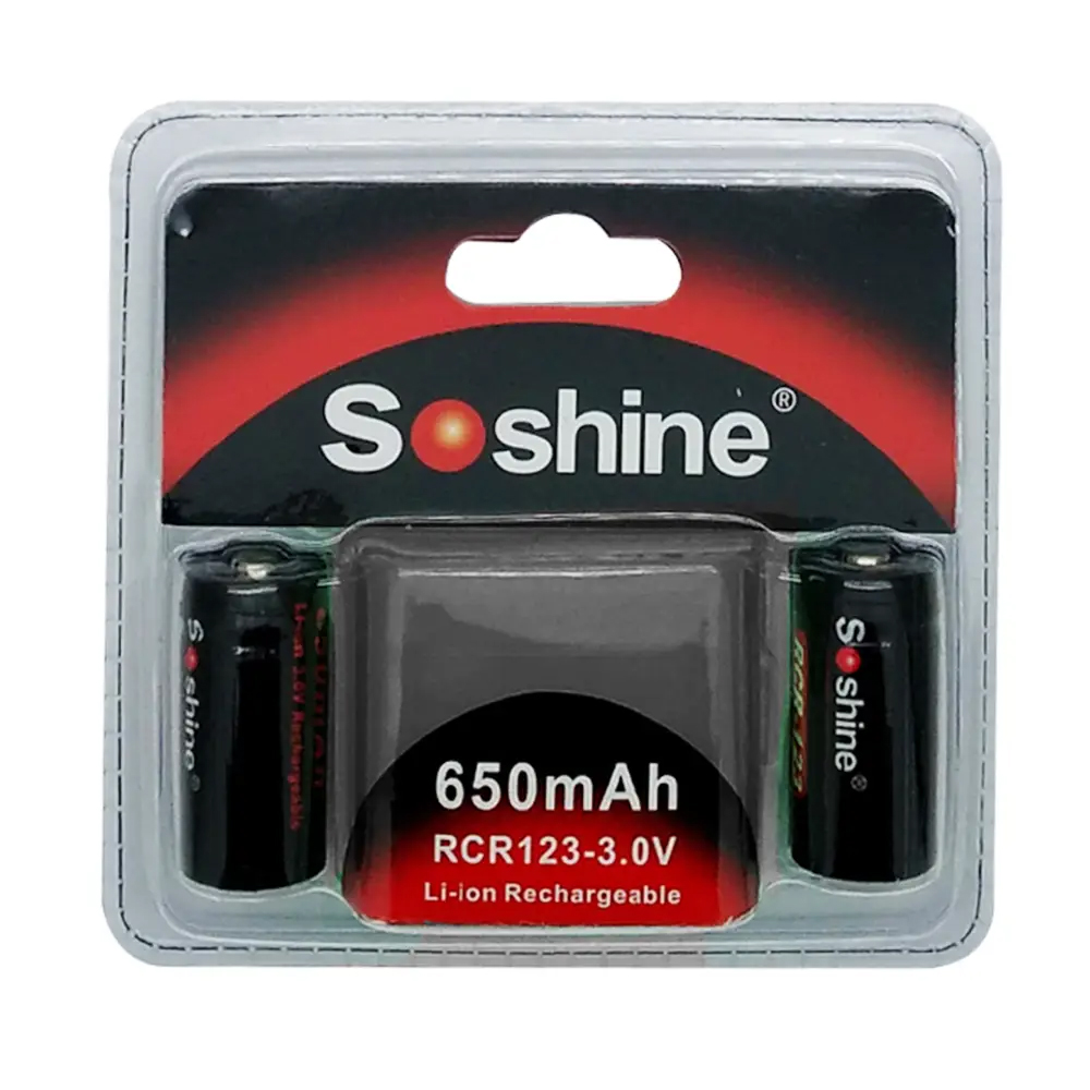 Soshine 16340 rcr123 3V 650 mAh Li-ion защита кейс 2 (56317795)