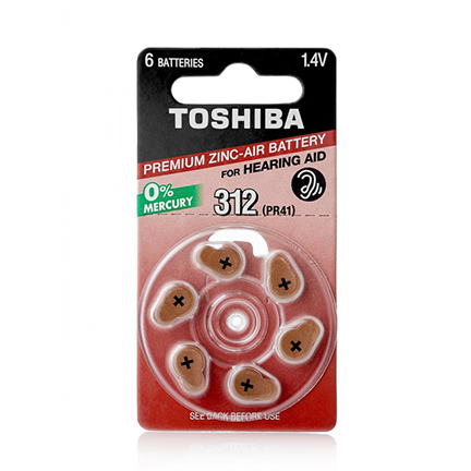 Батарейка TOSHIBA 312 PR41 bl6 (6161680)