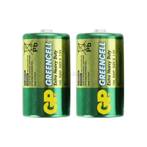 Батарейка GP R20 D 13GS2 Greencell shrink 2 (5723150)