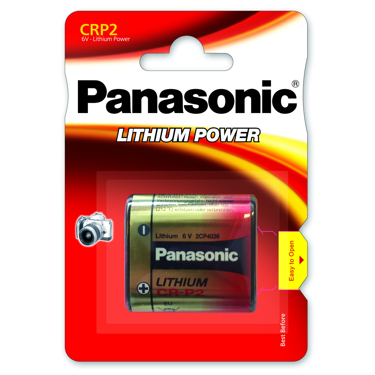Батарейка PANASONIC CRP2 Lithium 6V blist (26668)