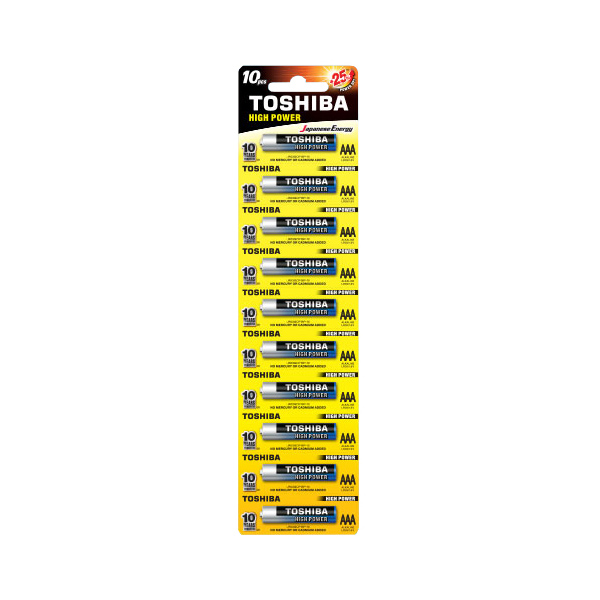 Батарейка TOSHIBA LR3 AAA HP ALKALINE blist 10 (6477654)