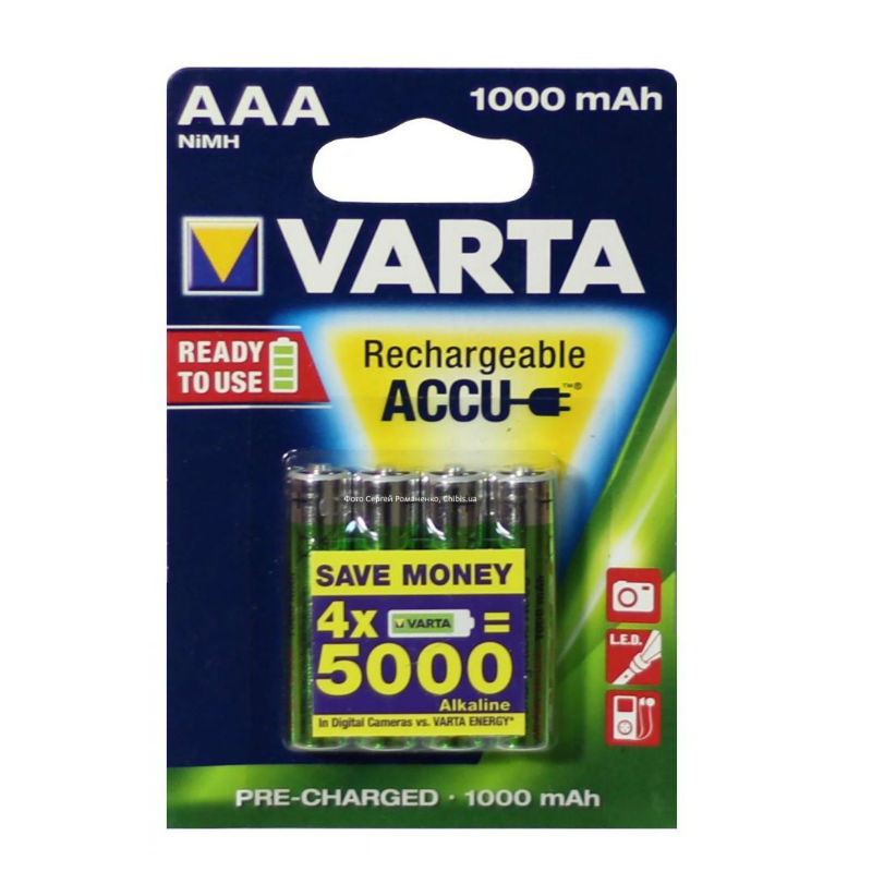Varta AAA HR03 1000 mAh Ni-Mh Redy To Use 5703 blist 4 (5784061)