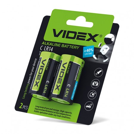 Батарейка Videx LR14 C alkaline blist 2 (56307589)