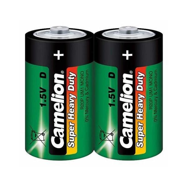 Батарейка CAMELION R20 D shrink 2 green (5876781)