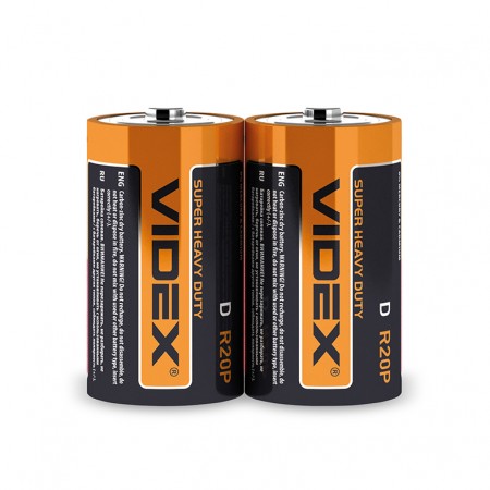 Батарейка Videx R20 D shrink 2 (56306048)