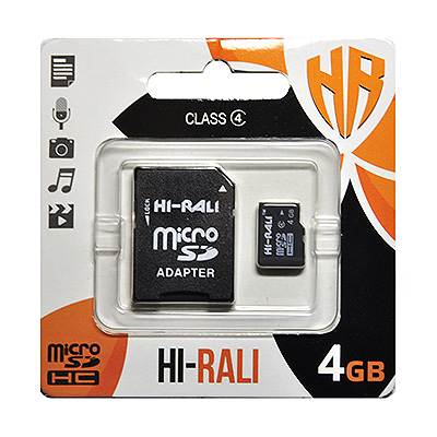 Карта пам’яті HI-RALI 4 ГБ Micro SD Класс 4 адаптер (56309230)