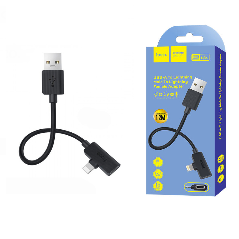 Hoco LS9 splitter USB – Lightning 2 (папа
