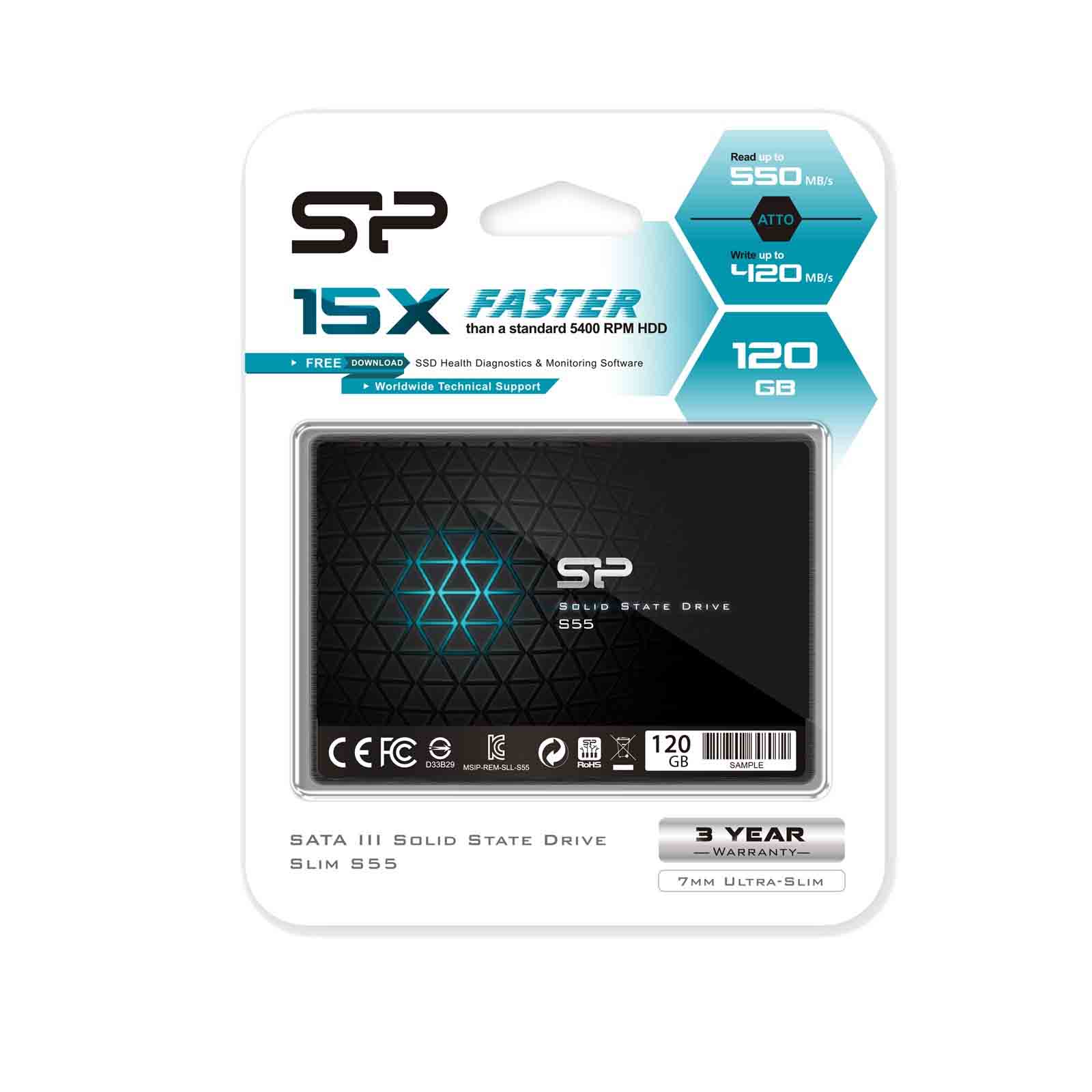 накопитель SSD 120GB 2.5” SATA3 SILICON POWER S55 2