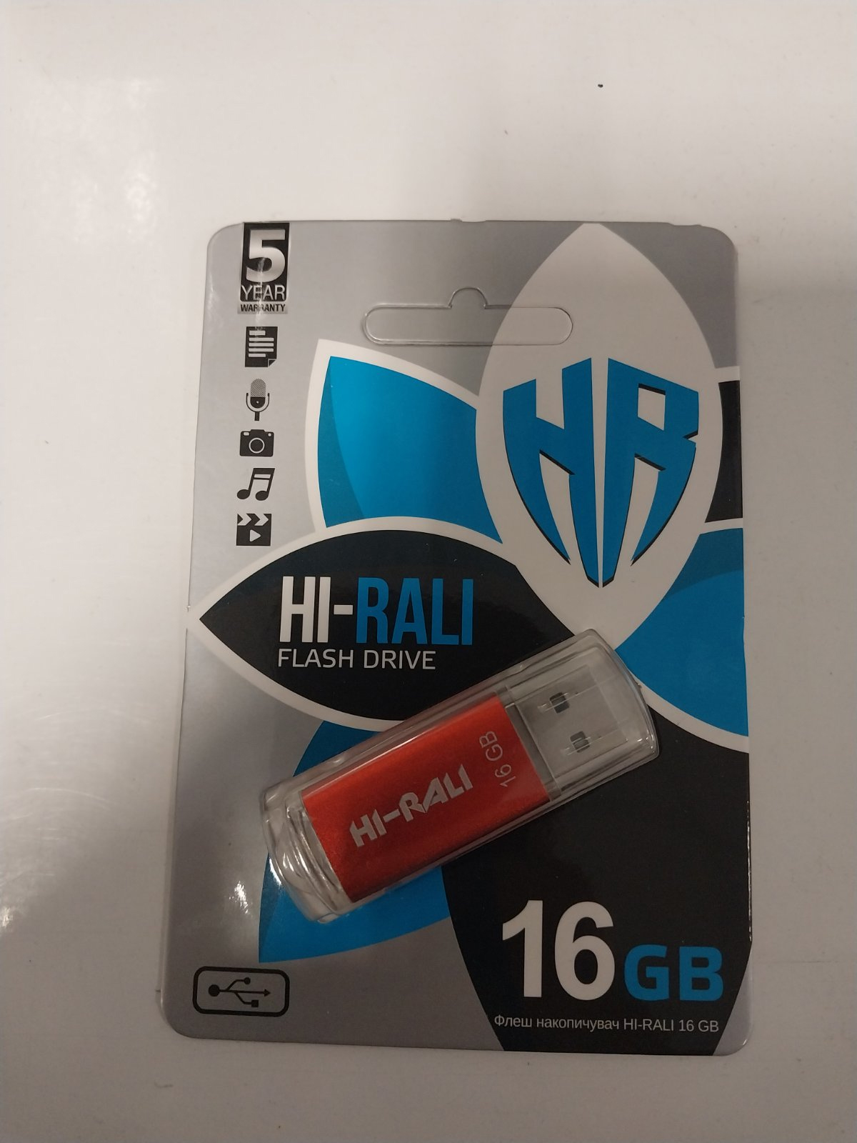 Флешка Hi-Rali 16GB Rocket серiя червона (56311559)