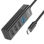 USB Хаб Type-C Hoco HB25 Type-C to USB3.0 + USB2.0*3 Чорний