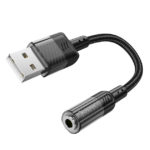 Кабель перехідник HOCO LS37 AUX 3.5 - USB чорний